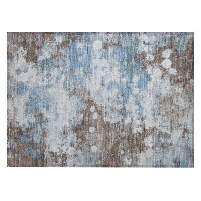 Machine Washable Indoor/Outdoor Xhevrie Brown Rug