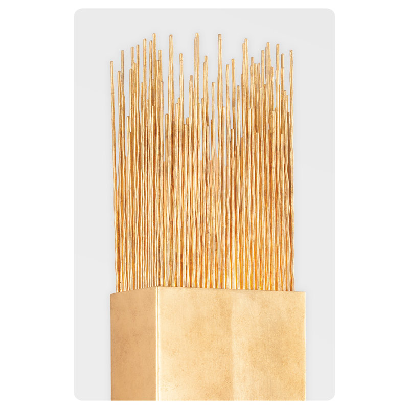 Applique murale 2 lumières Sabine, Feuille d'or rétro