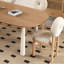 Ensemble de table de salle à manger moderne en bois massif de style crémeux-105325055