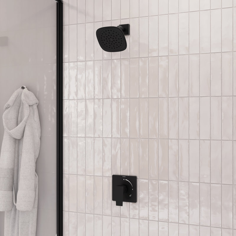 Verity Single Handle Wall Mounted Shower Trim Kit (Valve Not Included), Matte Black