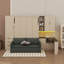 Grand lit escamotable pliable grand format avec canapé et bureau, tablettes et tiroirs, éclairage DEL / USB-125785231
