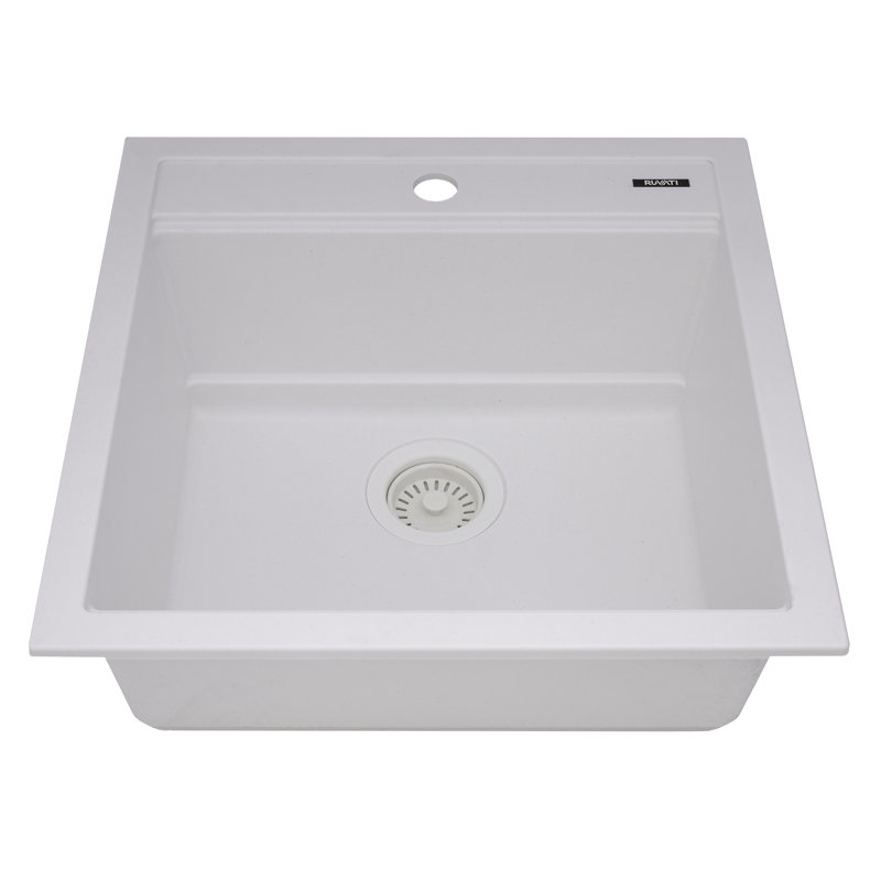 20'' L Drop-In Triple Bowl Granite Composite Kitchen Sink, Black