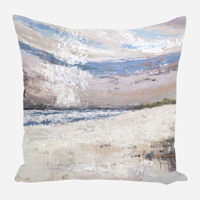 Humid Sky Abstract Linen Throw Pillow, 11" x 11"