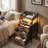 Nightstands With Charging Station, Mid Century Modern End Side Table, Bedside Table, Rustic Brown