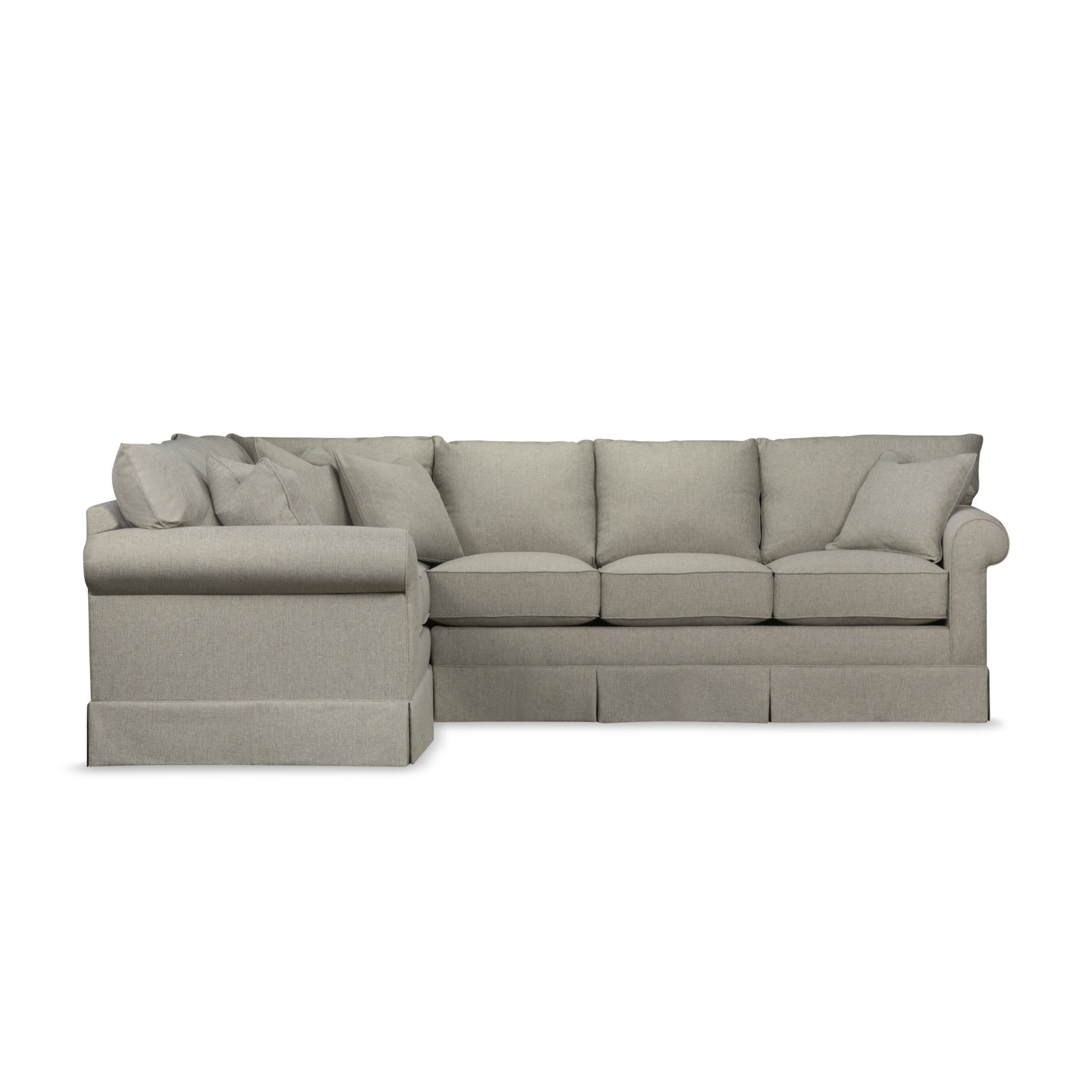 Friedman Sectional, Left Hand Facing, Drusky Linen Sustain® Basketweave