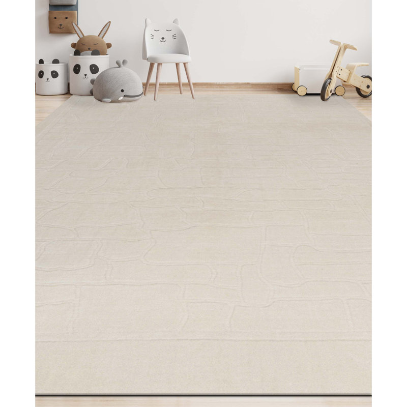 Tapis en viscose blanc cassé