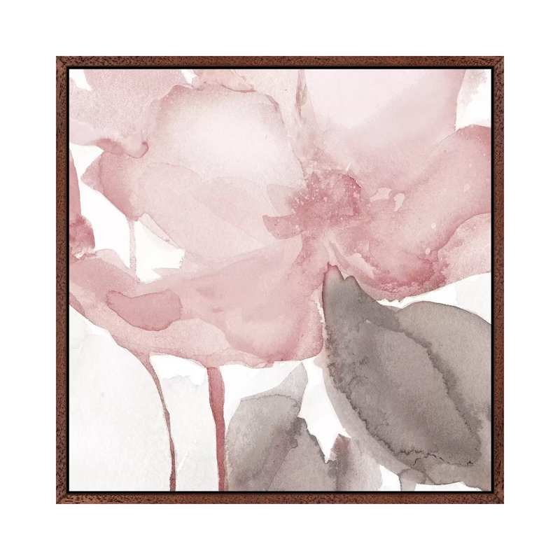 Blush Bloom II by Carol Robinson - Print on Canvas, Classic Brown Wood Framed, 45.72 cm H x 45.72 cm W