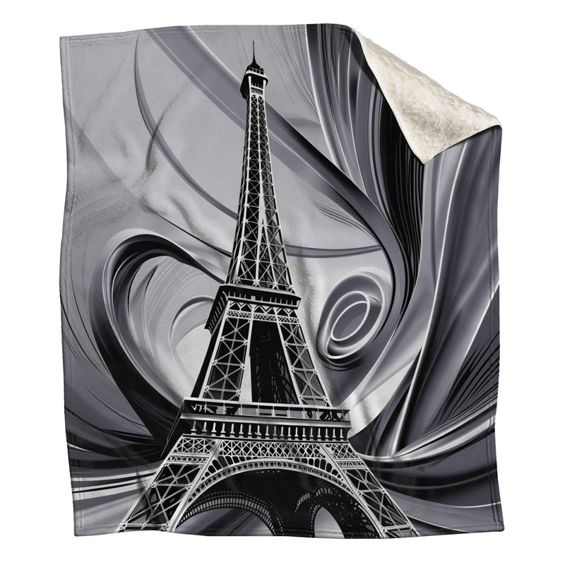 Jeté en molleton EiffelTower - Jetés d'architecture pour canapés ou lits, 60in W x 80in H