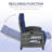 Outdoor Recliner Chair With Cushions, Reclining Patio Lounge Chair With Adjustable Footrest, Armrests, Tray Table, Blue-400761191-400761188