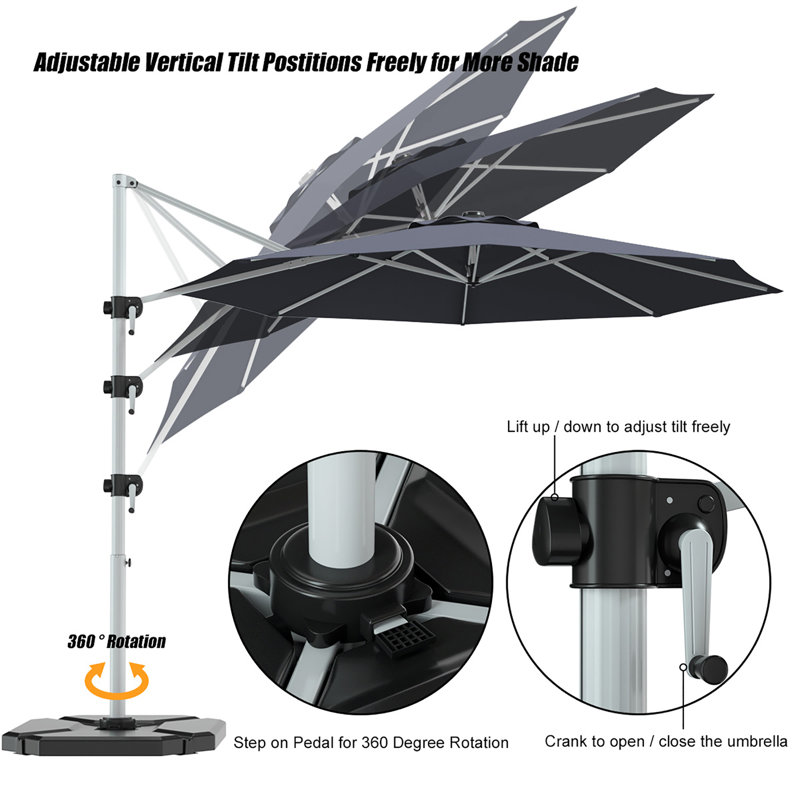 Minga 132'' Cantilever Umbrella