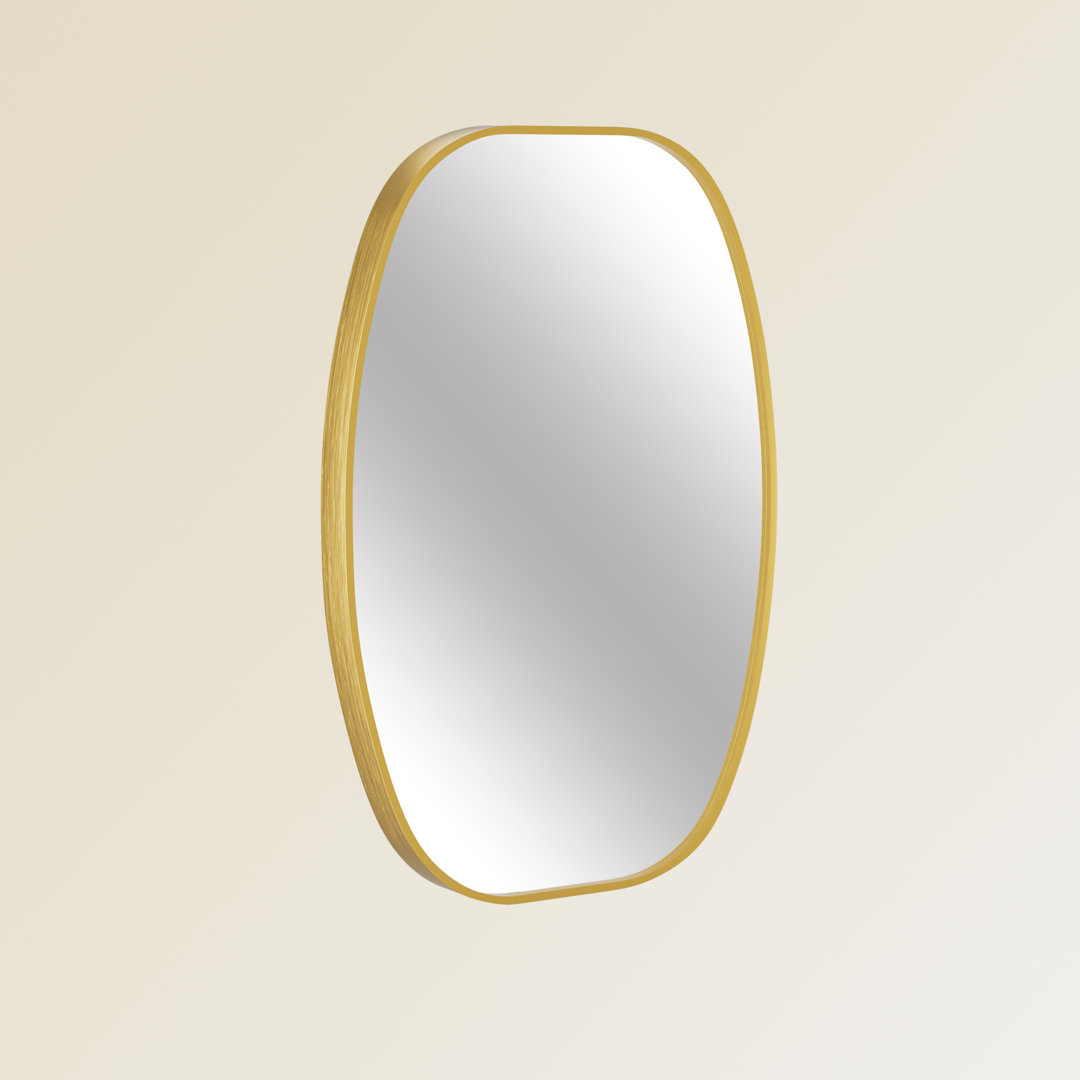 Metal Frame Oval Bathroom Mirror/Decorative Mirror Ebern Designs 