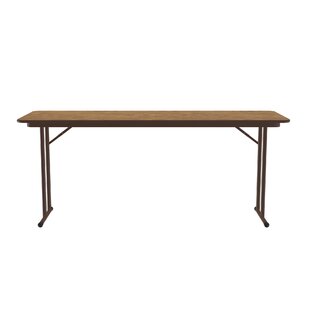 96" L Fixed Height Off-Set Leg Seminar Particle Board Core High Pressure Training Table with Leg Glides