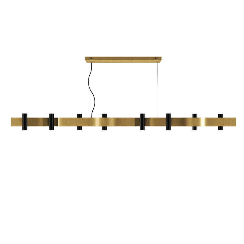 Luminaire suspendu Flow Accord, Or biologique, H 5,31 po x l 70,87 po x P 4,33 po, 16