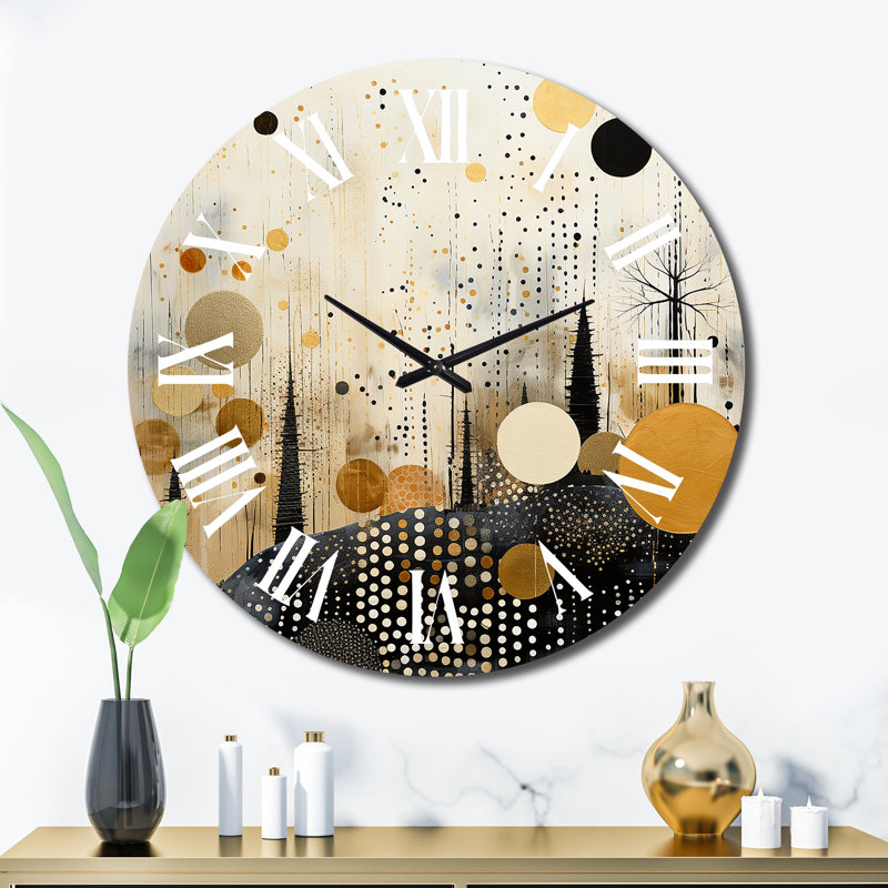 Horloge murale Chasyn - Collages abstraits, Très grand