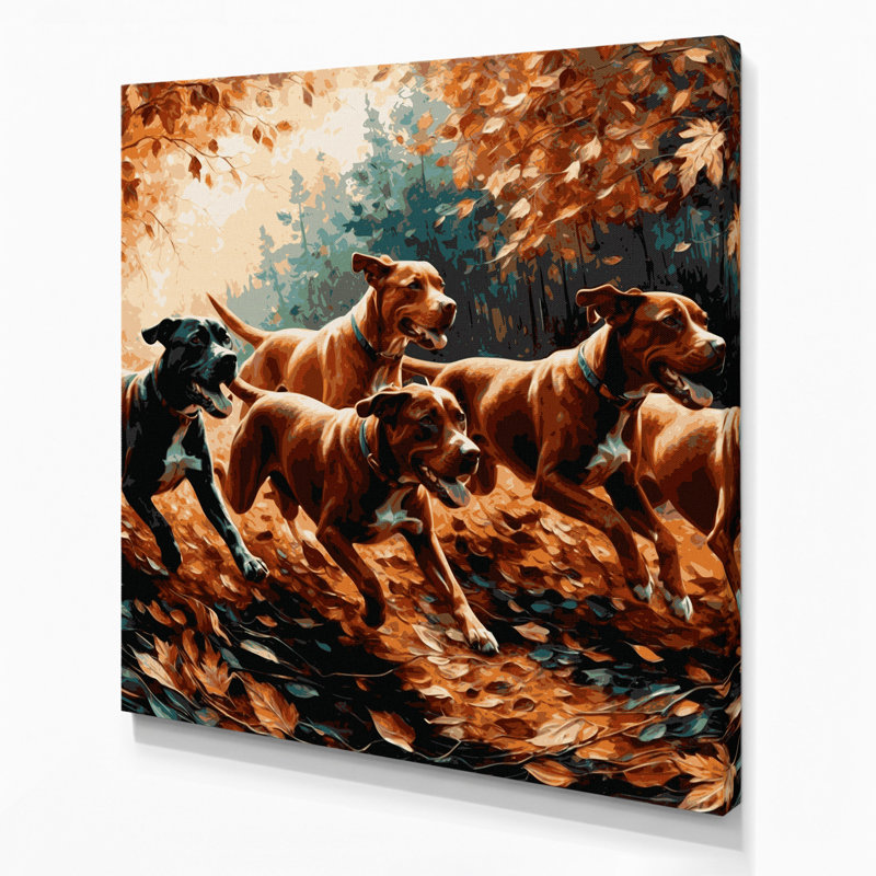Chiens, art mural sur toile noire Podengo, H 12 po x l 12 po