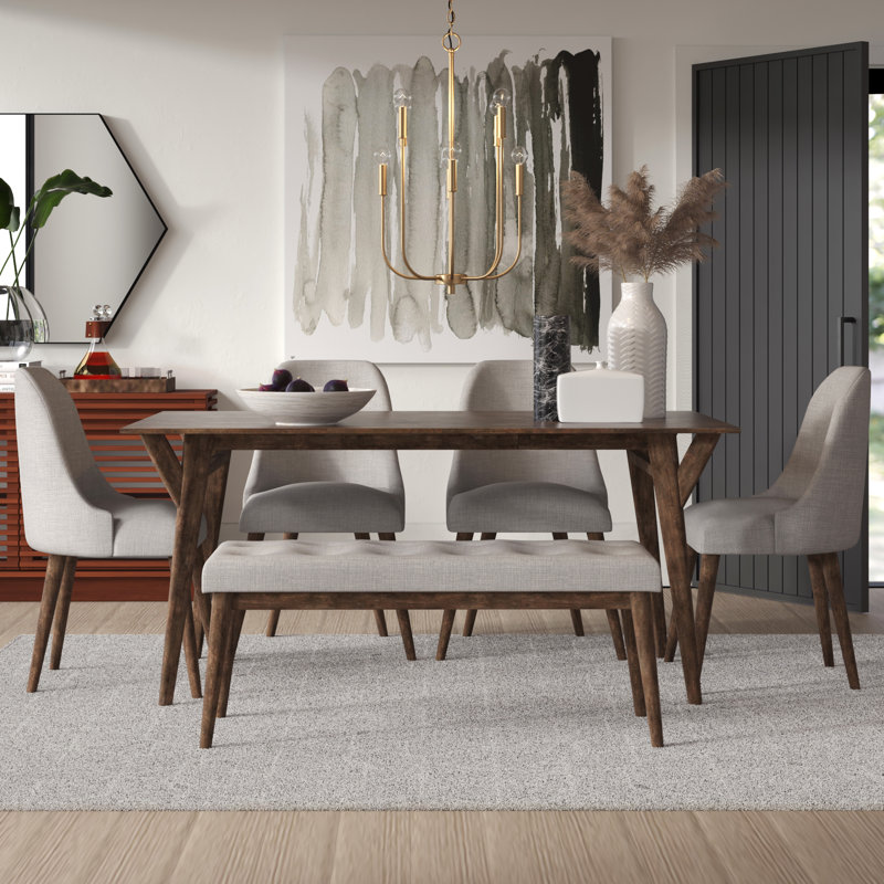 Michael Solid Wood Solid Wood Top Four Leg Dining Set