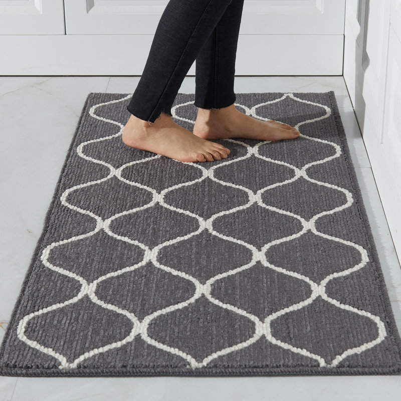 Non-Slip Kitchen Mat, Super Absorbent & Stain Resistant Washable Floor Rug for Kitchen, Laundry, Sink, Rectangle 24" x 48"