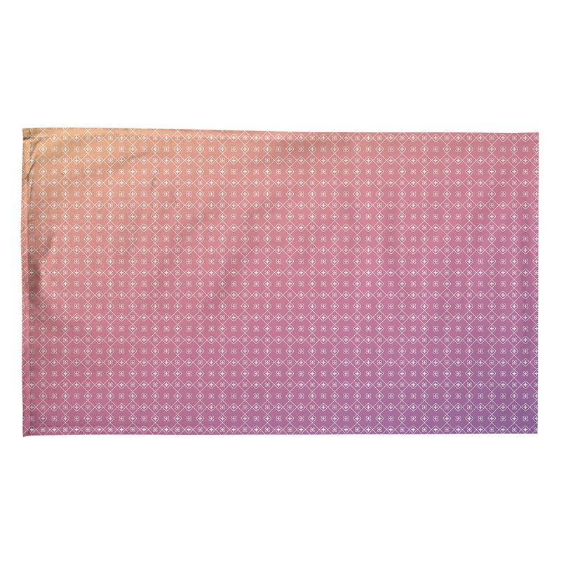 Serviette à thé à motif napperon, Sergé de coton, Rose