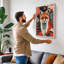 Fox in Botanical Frame Boho - Wrapped Canvas-1902873366-1902873372