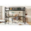 Lit mezzanine avec bureau, panier de rangement, structure en métal et port de charge-125179136
