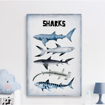 Assortiment de requins, reproduction sur toile tendue