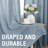Linen Curtains for Living Room 2 Panels Back Tab Loop Pocket Textured Light Filtering Semi Sheer Rustic Farmhouse Boho Curtain for Bedroom , Stone Blue-16304789-16304813