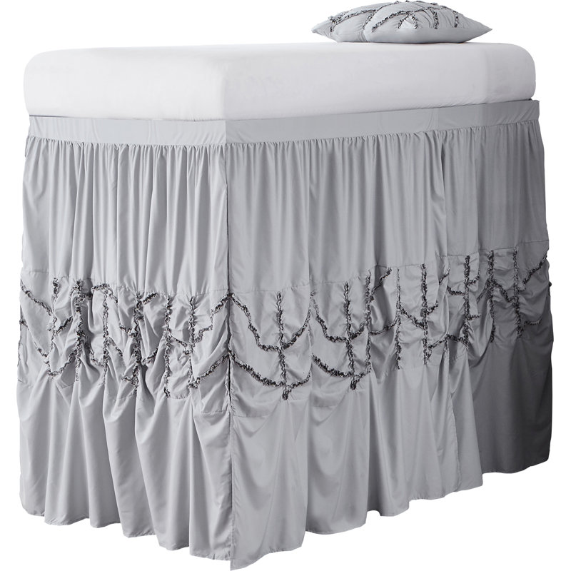 Alexandra Tailored Wrap Around Bed Skirt, Glacier Gray