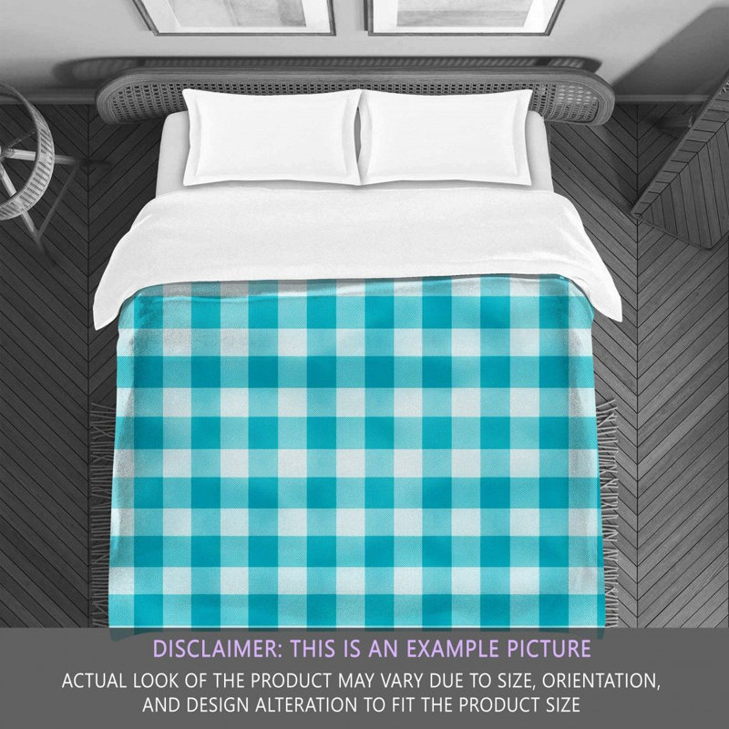 Gingham Comforter, Sky Blue/White, King Comforter