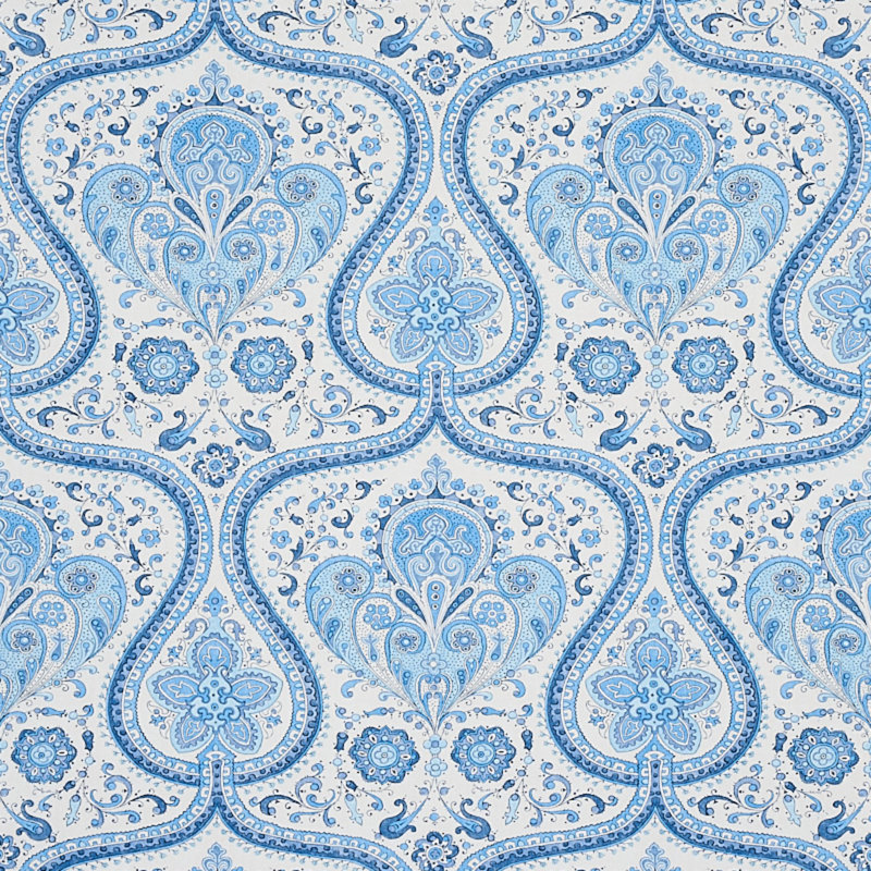 Paisley Court Wallpaper, Blue