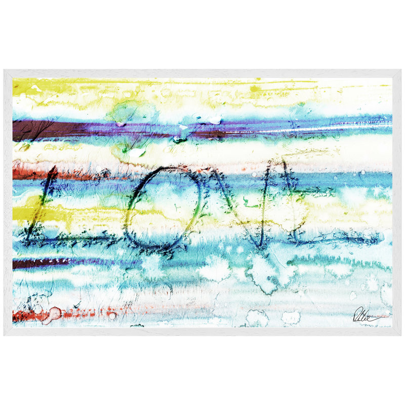 Sand Love - Single Picture Frame Print, 76cm H x 114cm W x 4cm D, White