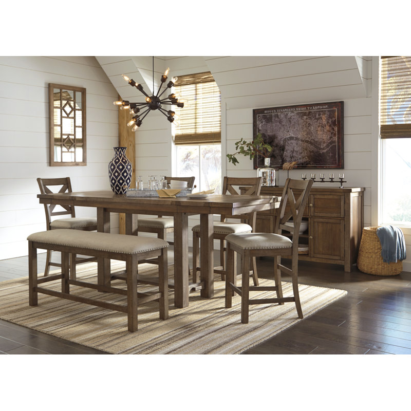 Goulven 6 - Person Extendable Four Leg Dining Set