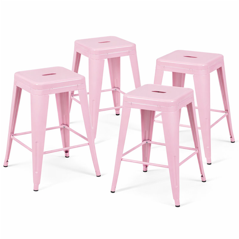 Tabouret à hauteur de comptoir 24 po, Rose clair, Tabouret de comptoir (siège d’une hauteur de 24