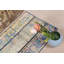 Petit tapis turc en patchwork idéal pour l'entrée avec un motif anatolien bleu vif