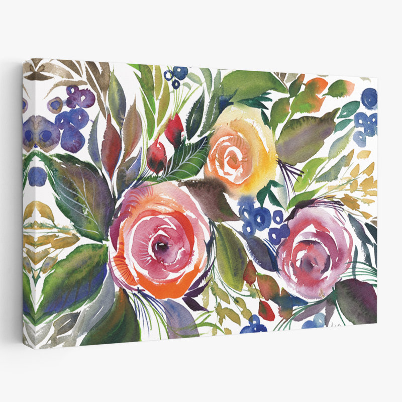 Bourgeons en fleurs - roses en fleurs, H 16 po x l 24 po
