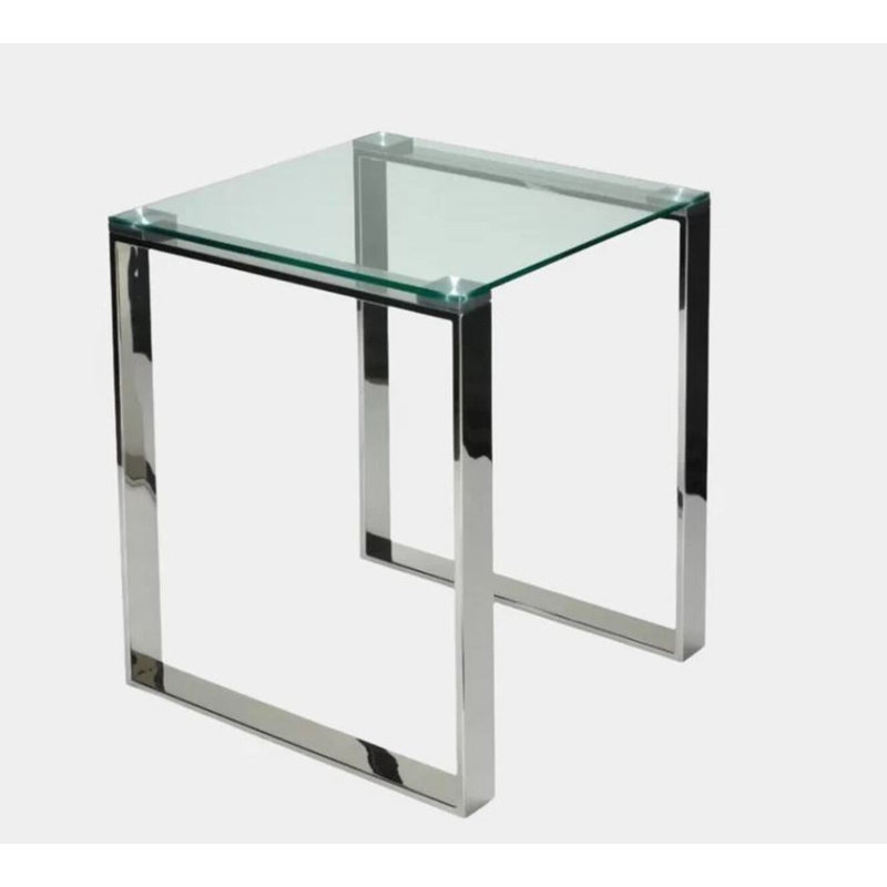 Table d'appoint en bois massif 20 po Yomo, Argent