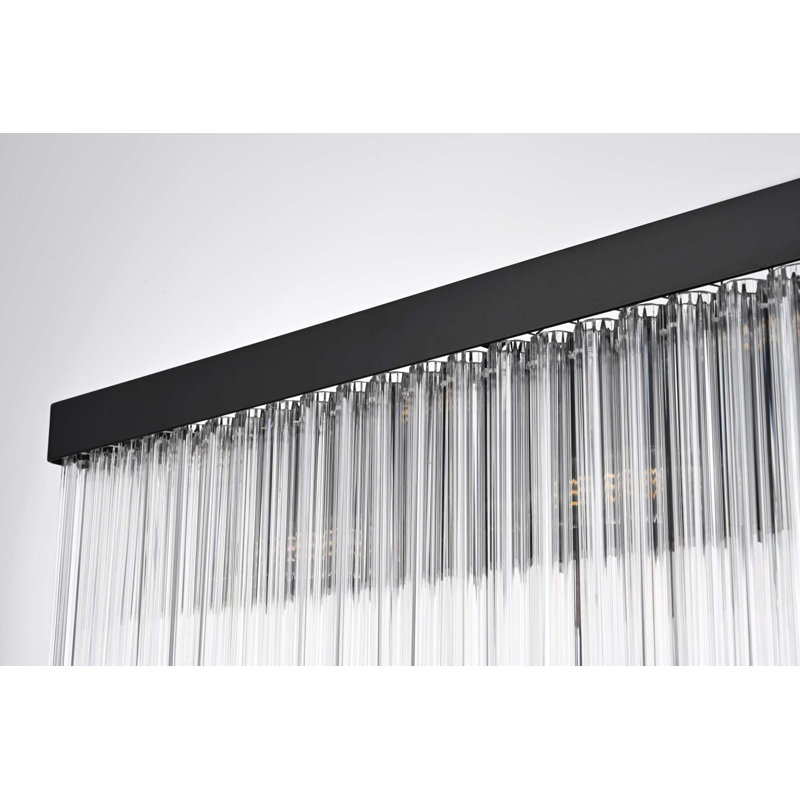 Applique murale noire Harlow, Noir, H 9 po x l 34,5 po x P 5 po, 8 lumières