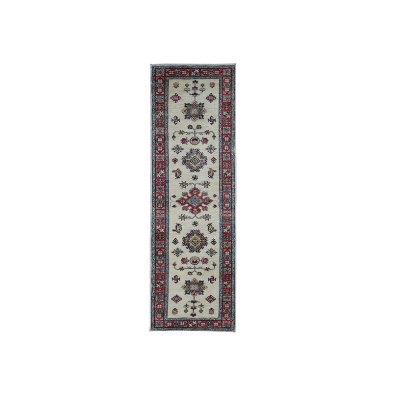 Tapis de couloir super blanc pur en laine noué à la main 2 pi 9 po x 8 pi 7 po 3C226E8D06F54E999BAE2D77DDC44F76