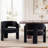 Velvet Upholstered Barrel Dining Armchair-2012395945