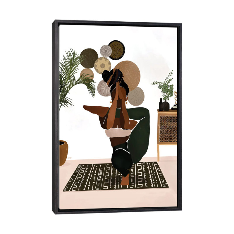 « Équilibre » par Brie Nicole-impression d’art graphique, H 60 po x l 40po x P 1,5 po, Toile avec cadre noir patiné