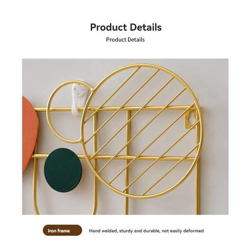 Kudzu Metal Freestanding 5 - Hook Wall Mounted Coat Rack, Gold