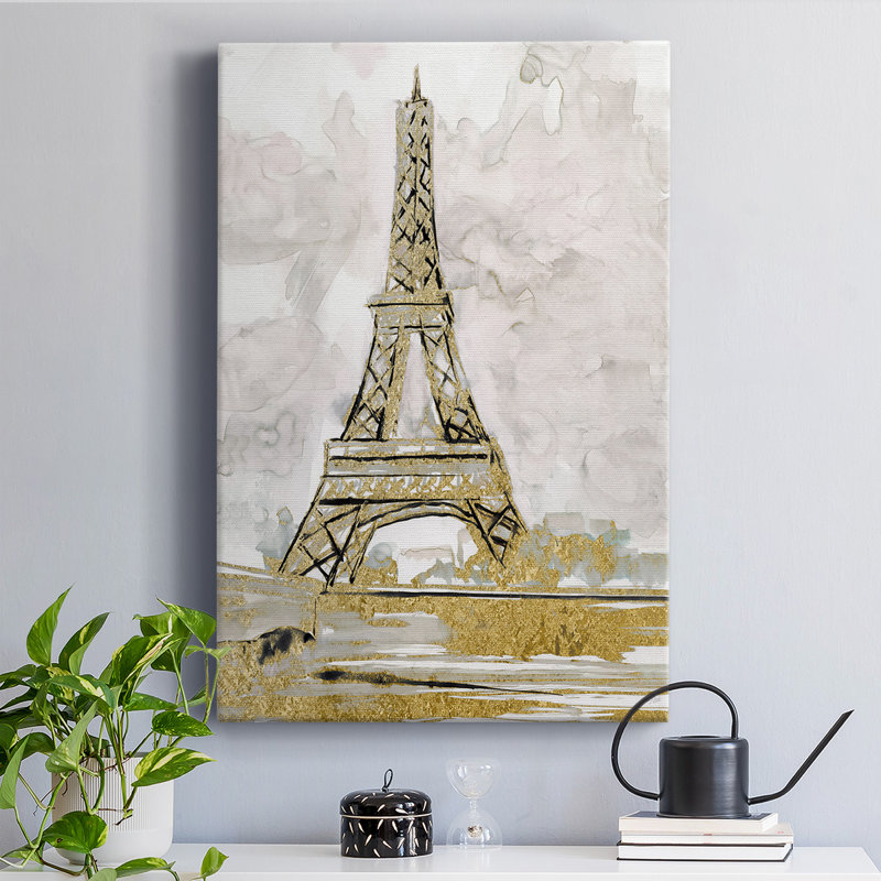 Tour Eiffel Eiffel - peinture sur toile tendue, L 12 po x H 18 po