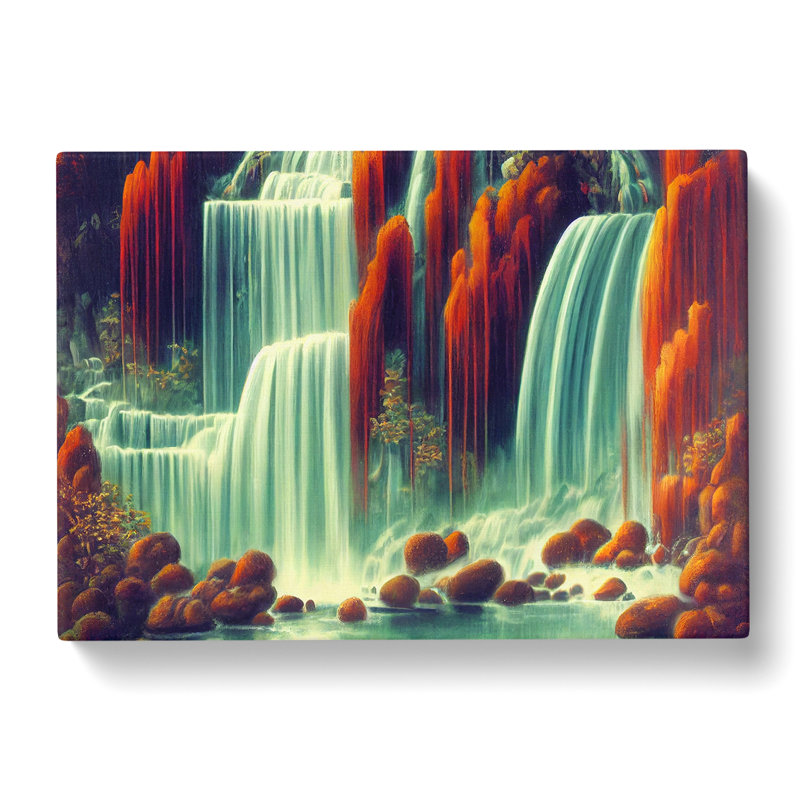Artsy Waterfall - Wrapped Canvas Print, 35cm H x 50cm W x 3cm D