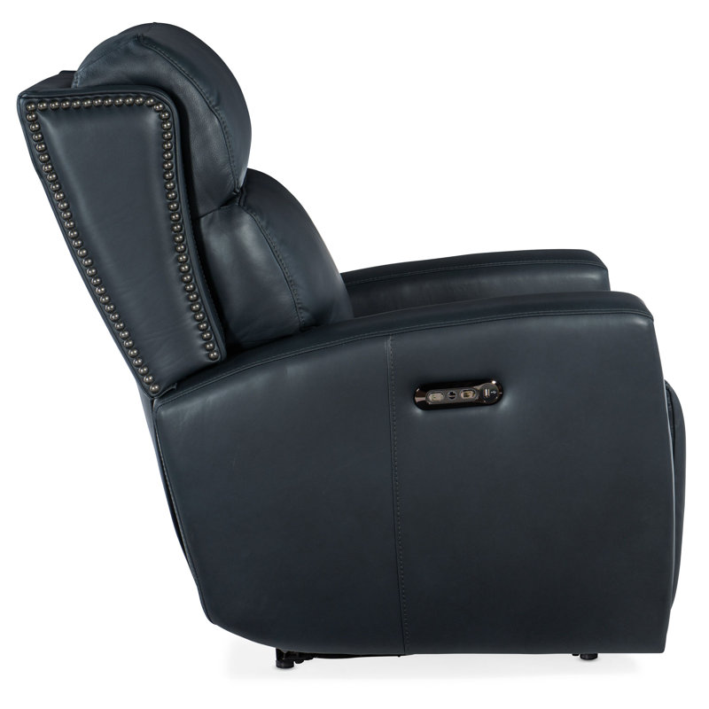MS Recliner, Genuine Leather Blue