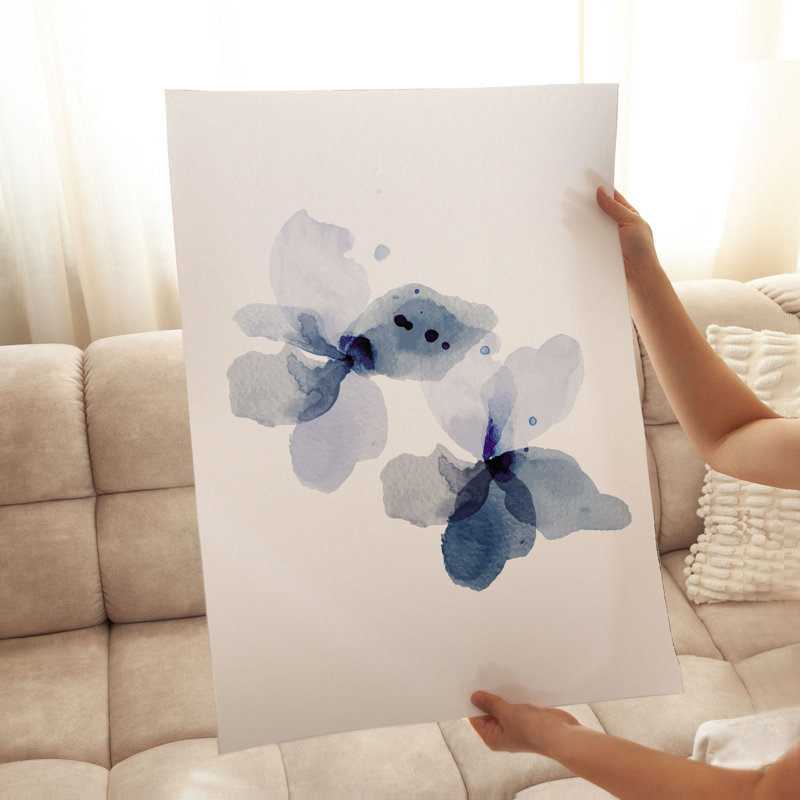 Impression florale transitionnelle sans cadre, H 10 po x l 8 po