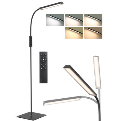 Led Floor Lamp, Bright 15w Floor Lamps For Living Room With 1h Timer, Stepless Adjustable 3000k-6000k Colors & Brightness Standing Lamp With Remote & Touch Control Reading Floor Lamps