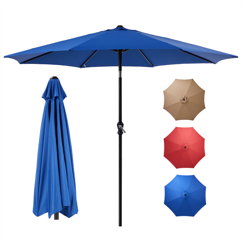 Parasol d'extérieur pour l'extérieur avec bouton poussoir et manivelle
