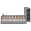 Lit plateforme avec tiroirs et tablettes de rangement