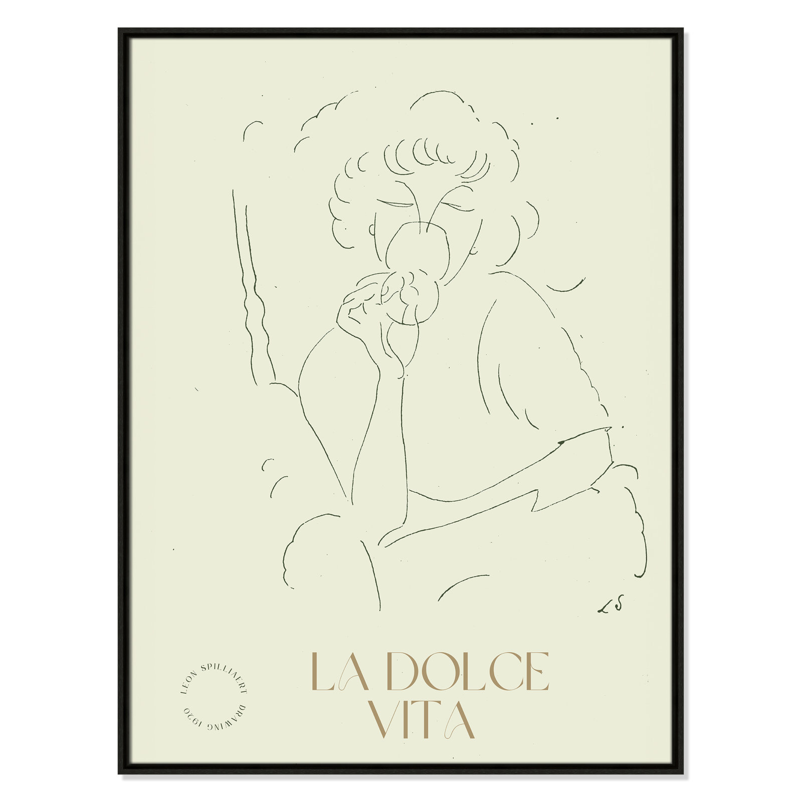 Dottie "La Dolce Vita" Print, 41.5" H x 31.5" W, Espresso