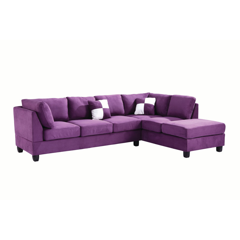 Canapé modulaire réversible Malone, Suède mauve