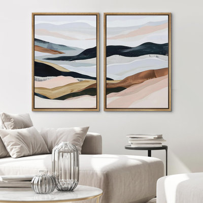 «Serene Mountain Landscape», 2 pièces sur toile